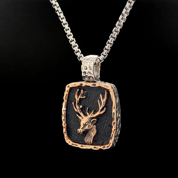 Keith Jack Celtic Silver And Bronze Stag Pendant, Large Image 2 Geralds Jewelry Oak Harbor, WA