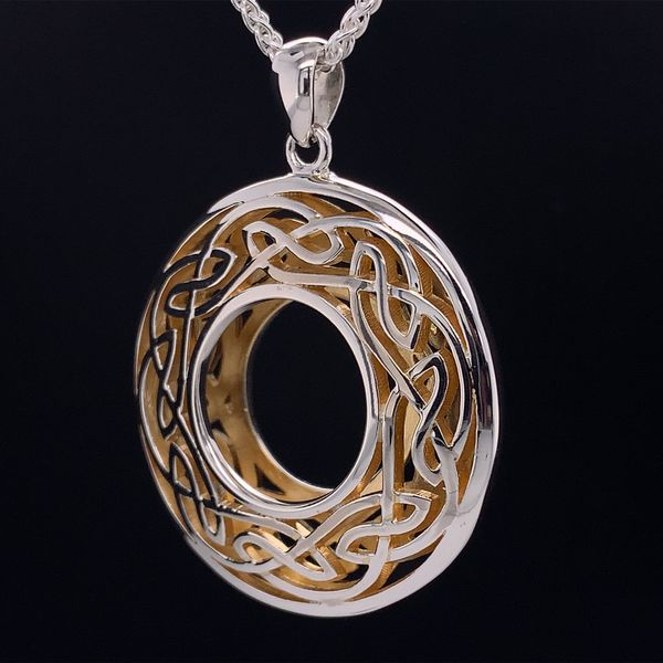Silver And 22K Gold Gilding Window To The Soul Round Pendant, Large Image 2 Geralds Jewelry Oak Harbor, WA