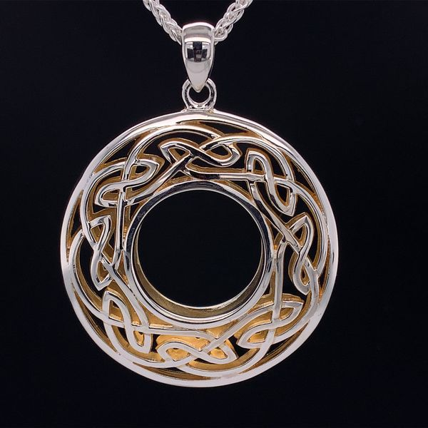 Silver And 22K Gold Gilding Window To The Soul Round Pendant, Large Geralds Jewelry Oak Harbor, WA