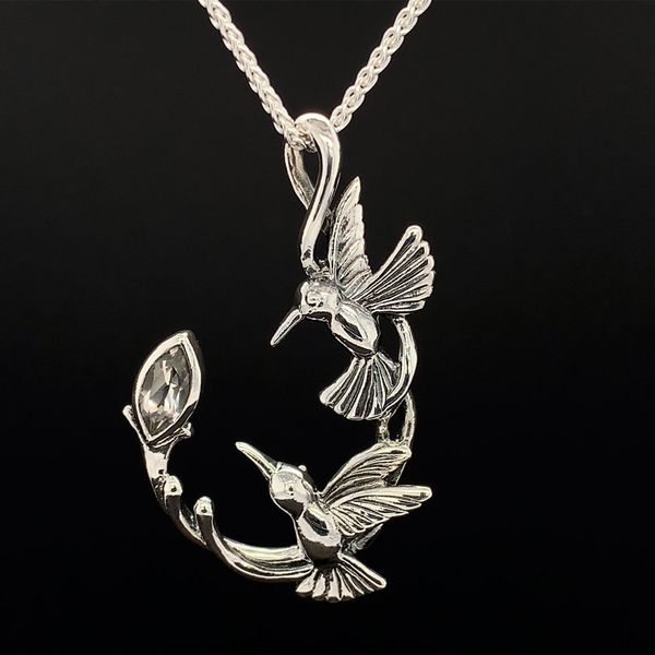 Keith Jack Celtic White Topaz Double Hummingbird Pendant Geralds Jewelry Oak Harbor, WA