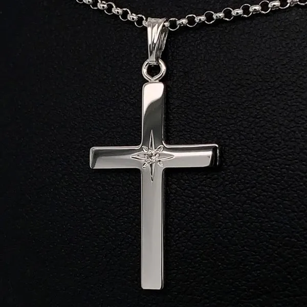 Sterling Silver Diamond Cross Pendant Geralds Jewelry Oak Harbor, WA