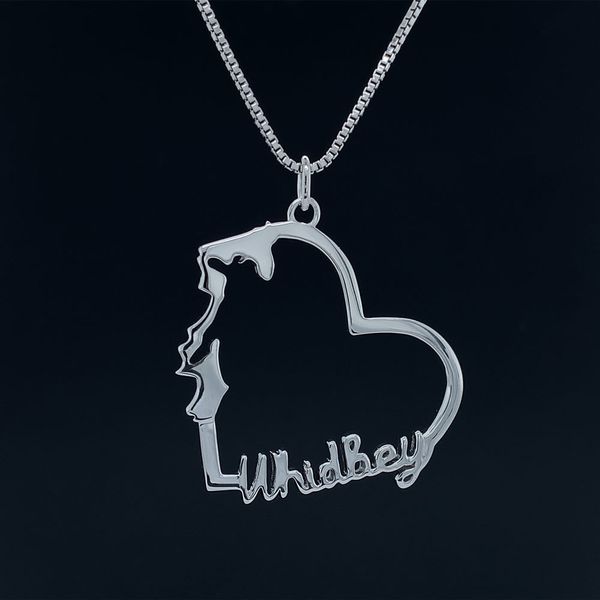 Custom Whidbey Island Heart Pendant in Sterling Silver Geralds Jewelry Oak Harbor, WA