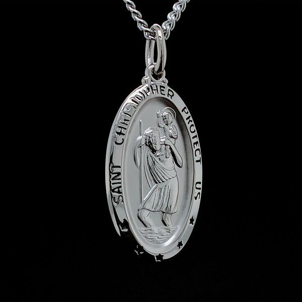 St. Christopher Medal in Sterling Silver Image 2 Geralds Jewelry Oak Harbor, WA