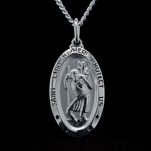 St. Christopher Medal in Sterling Silver Geralds Jewelry Oak Harbor, WA