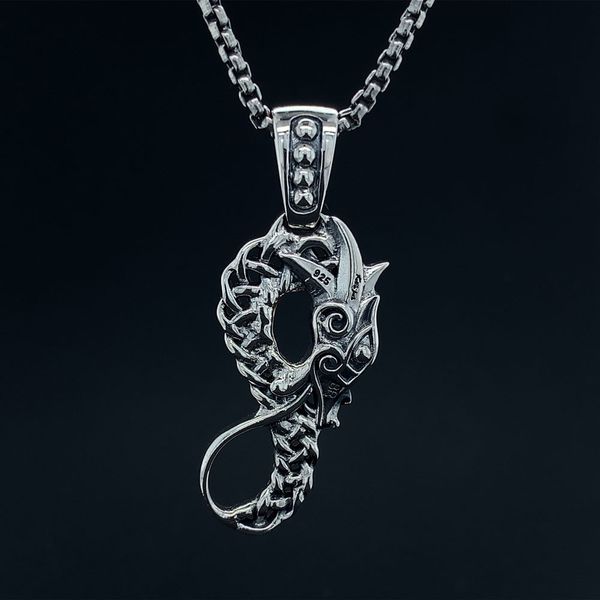 Keith Jack Celtic Reversible Dragon Pendant in Sterling Silver And Bronze Image 2 Geralds Jewelry Oak Harbor, WA