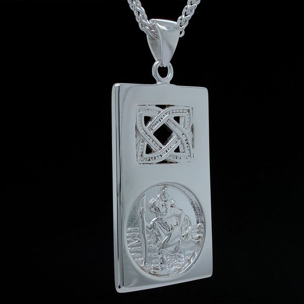Keith Jack Celtic Sterling Silver St. Christopher Pendant Image 2 Geralds Jewelry Oak Harbor, WA