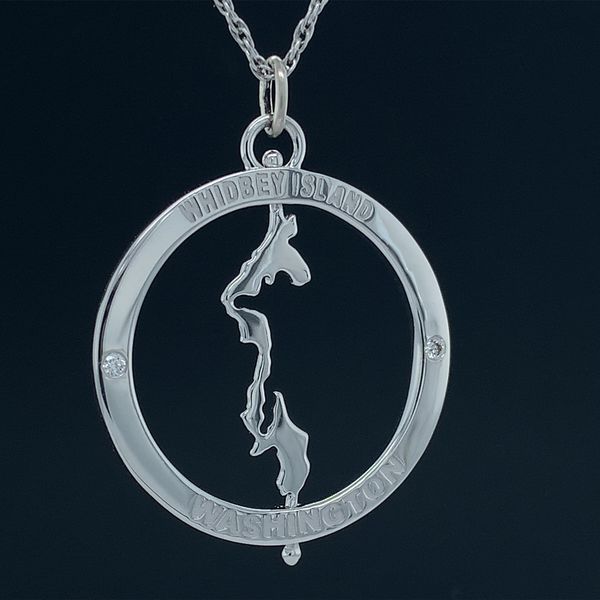 Custom Sterling Silver Spinning Whidbey Island Pendant Geralds Jewelry Oak Harbor, WA