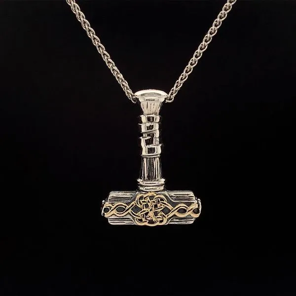 Keith Jack Celtic Silver And Yellow Gold Hammer Pendant Geralds Jewelry Oak Harbor, WA