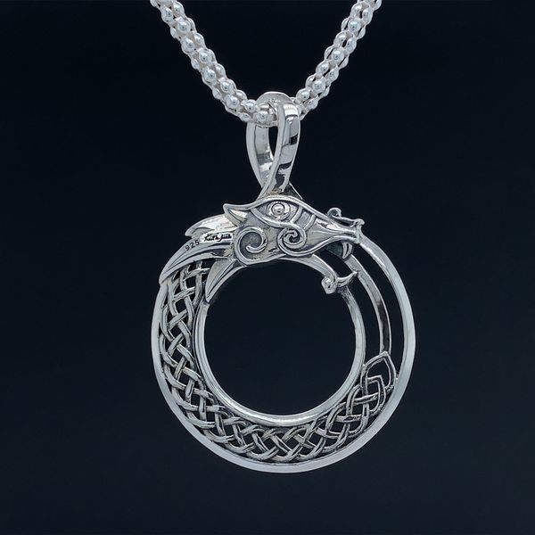 Keith Jack Celtic Sterling Silver Dragon Pendant Image 2 Geralds Jewelry Oak Harbor, WA