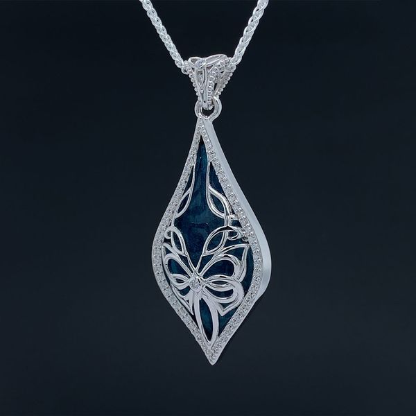 Keith Jack Celtic Silver Cocooned Butterfly Enamel Pendant Small Image 2 Geralds Jewelry Oak Harbor, WA