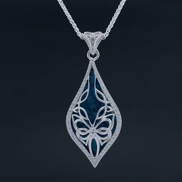 Keith Jack Celtic Silver Cocooned Butterfly Enamel Pendant Small Geralds Jewelry Oak Harbor, WA