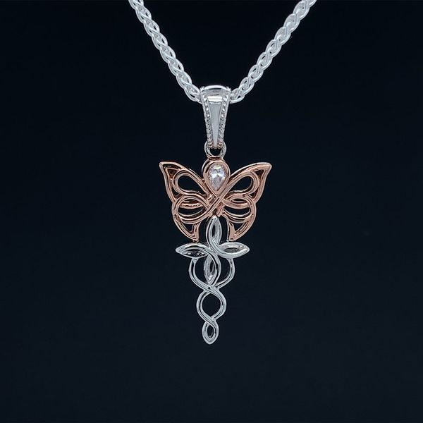 Keith Jack Celtic Butterfly Petite Pendant, Rose Gold Geralds Jewelry Oak Harbor, WA