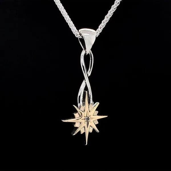 10k Gold Compass Pendant Necklace