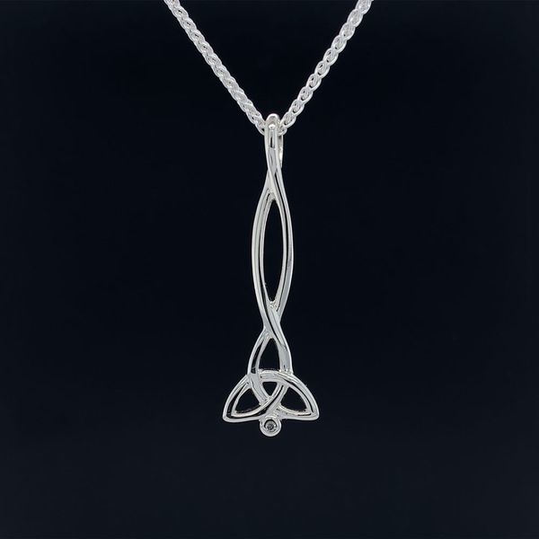 Keith Jack Celtic Silver And Diamond Trinity Pendant Image 2 Geralds Jewelry Oak Harbor, WA
