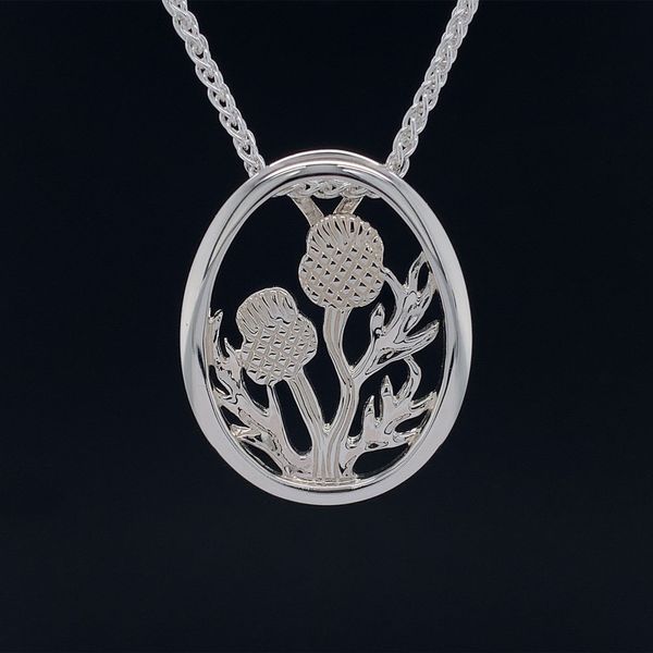 Keith Jack Celtic Silver Thistle Framed Pendant Geralds Jewelry Oak Harbor, WA
