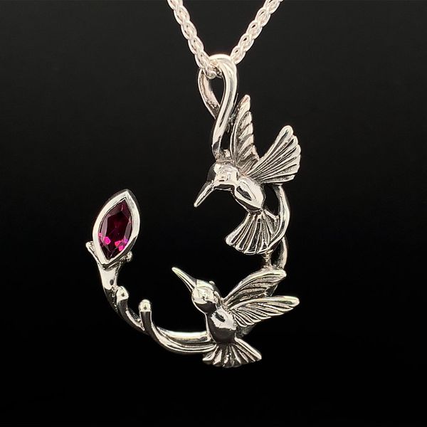 Keith Jack Celtic Rhodolite Garnet Double Hummingbird Pendant Geralds Jewelry Oak Harbor, WA