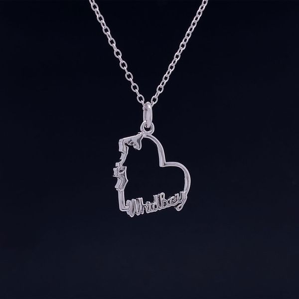 Custom Petite Whidbey Island Heart Pendant in Sterling Silver Image 2 Geralds Jewelry Oak Harbor, WA