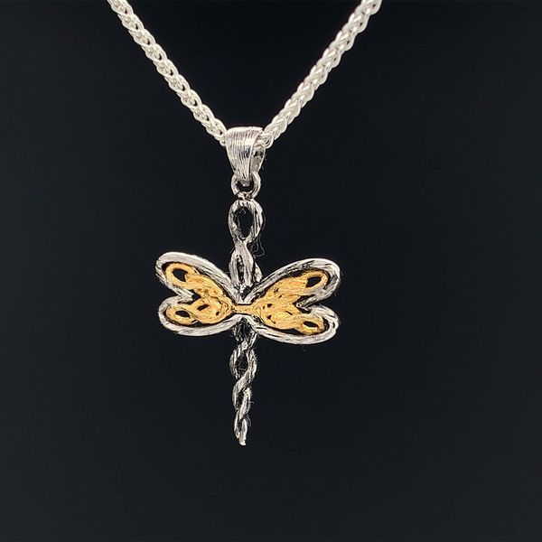 Keith Jack Celtic Petite Dragonfly Necklace, Yellow Gold Image 2 Geralds Jewelry Oak Harbor, WA