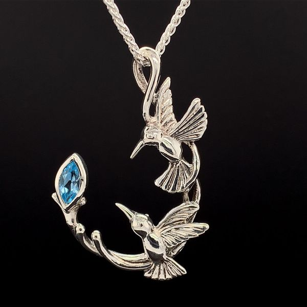 Keith Jack Celtic Blue Topaz Double Hummingbird Pendant Geralds Jewelry Oak Harbor, WA