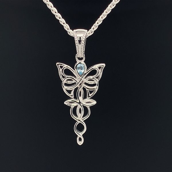 Keith Jack Celtic Butterfly Petite Pendant, Sky Blue Topaz Geralds Jewelry Oak Harbor, WA