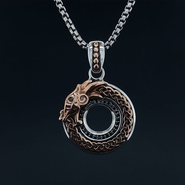 Keith Jack Celtic Silver And Bronze Round Dragon Pendant, Small Geralds Jewelry Oak Harbor, WA