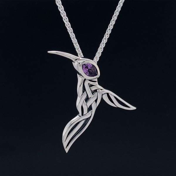 Keith Jack Celtic Amethyst Hummingbird Pendant Image 2 Geralds Jewelry Oak Harbor, WA