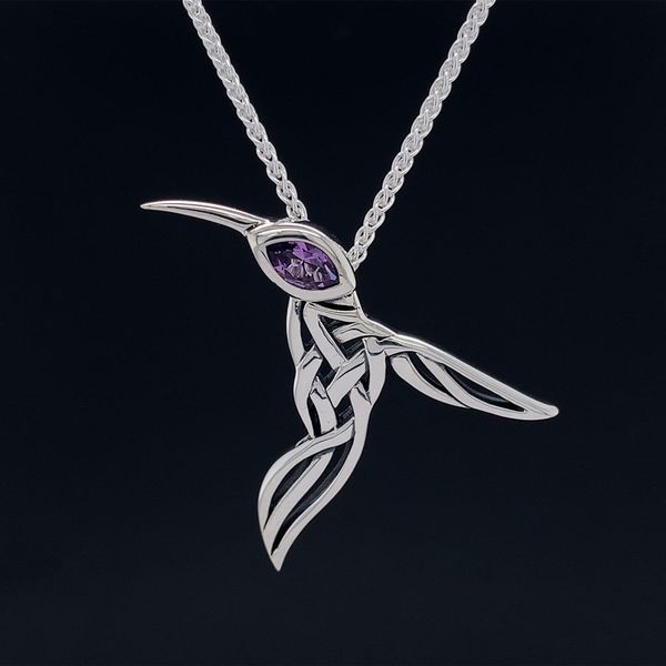 Keith Jack Celtic Amethyst Hummingbird Pendant Geralds Jewelry Oak Harbor, WA