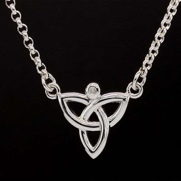 Keith Jack Celtic Diamond and Silver Trinity Necklace Geralds Jewelry Oak Harbor, WA