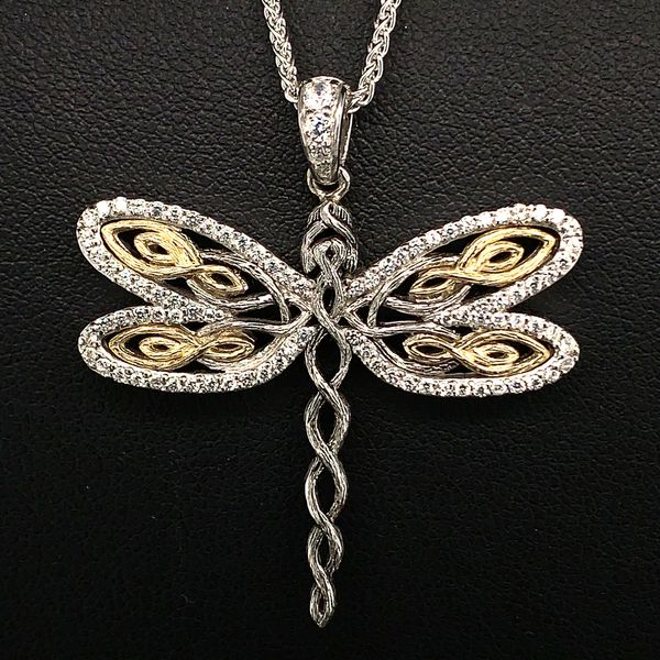 Keith Jack Celtic Dragonfly Pendant, Yellow Gold Geralds Jewelry Oak Harbor, WA