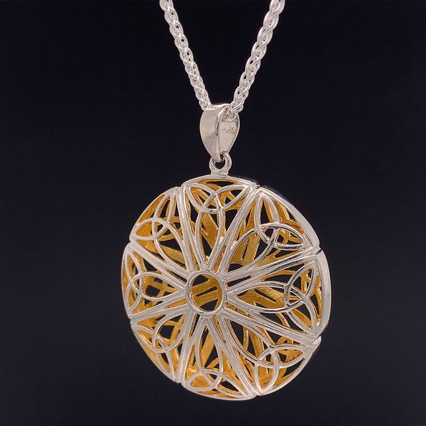 Keith Jack Celtic Double Sided Daisy Pendant Image 2 Geralds Jewelry Oak Harbor, WA