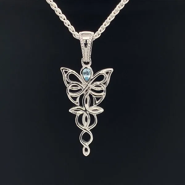 Keith Jack Celtic Butterfly Petite Pendant, Sky Blue Topaz Geralds Jewelry Oak Harbor, WA
