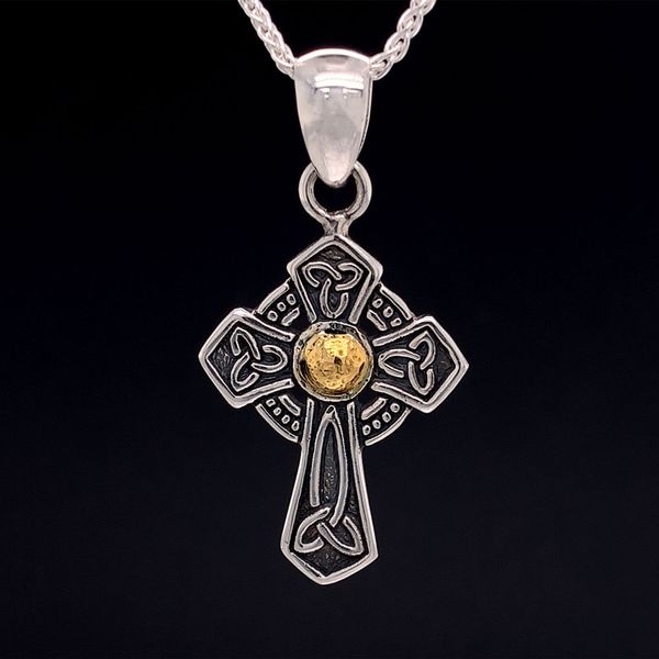 Keith Jack Sterling Silver And Gold Hammered Cross Pendant Geralds Jewelry Oak Harbor, WA