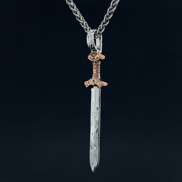 Keith Jack Celtic Small Viking Sword Pendant Image 2 Geralds Jewelry Oak Harbor, WA