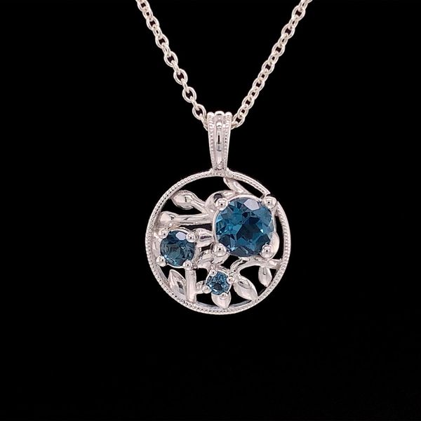 Olive Leaf Inspired Pendant With London Blue Topaz Geralds Jewelry Oak Harbor, WA
