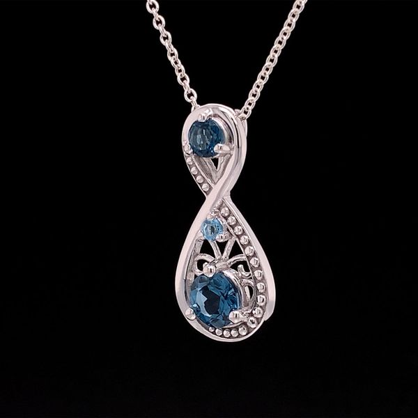 Blue Topaz Infinity Inspired Pendant Image 2 Geralds Jewelry Oak Harbor, WA