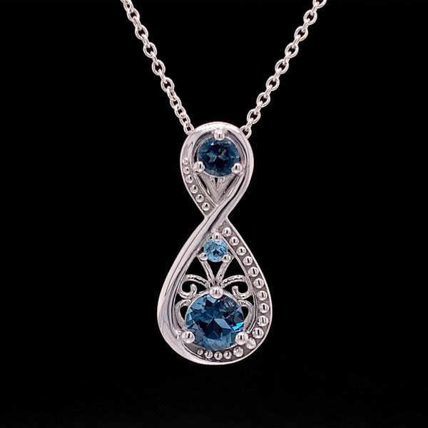 Blue Topaz Infinity Inspired Pendant Geralds Jewelry Oak Harbor, WA