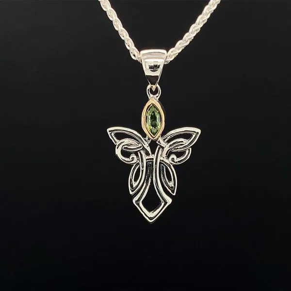 Keith Jack Celtic Small Angel Necklace, Peridot Geralds Jewelry Oak Harbor, WA