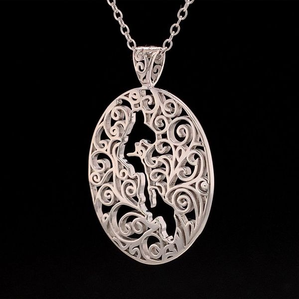 Custom Whidbey Island Filigree Pendant in Sterling Silver Image 2 Geralds Jewelry Oak Harbor, WA