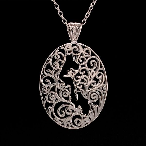 Custom Whidbey Island Filigree Pendant in Sterling Silver Geralds Jewelry Oak Harbor, WA