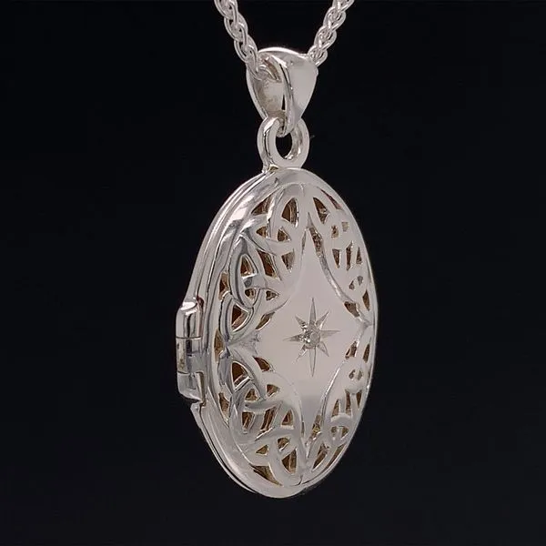 Keith Jack Celtic Trinity Diamond Locket Image 2 Geralds Jewelry Oak Harbor, WA