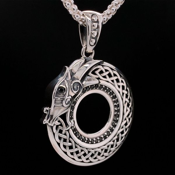 Keith Jack Celtic Sterling Silver Dragon Pendant Image 2 Geralds Jewelry Oak Harbor, WA