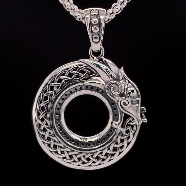 Keith Jack Celtic Sterling Silver Dragon Pendant Image 3 Geralds Jewelry Oak Harbor, WA