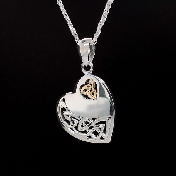 Keith Jack Celtic Silver And 10K Gold Heart Pendant Image 2 Geralds Jewelry Oak Harbor, WA