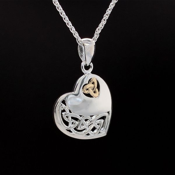 Keith Jack Celtic Silver And 10K Gold Heart Pendant Geralds Jewelry Oak Harbor, WA