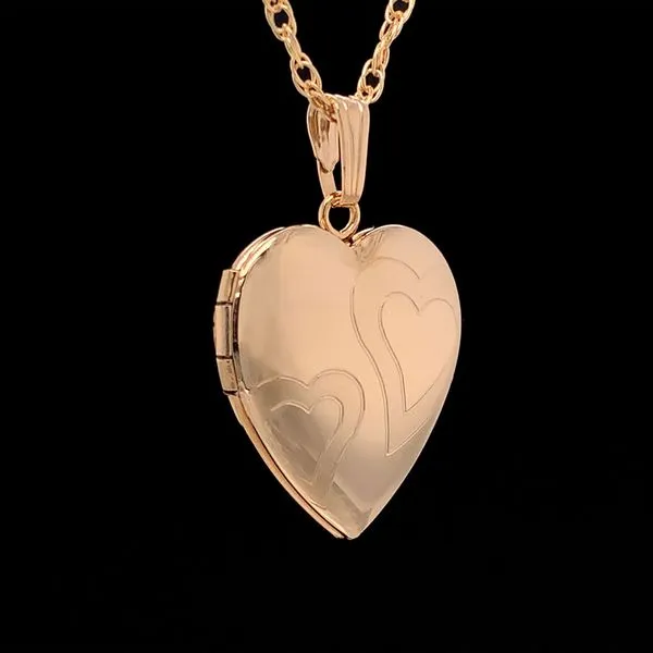 Gold Filled Engraved Hearts Locket Image 2 Geralds Jewelry Oak Harbor, WA