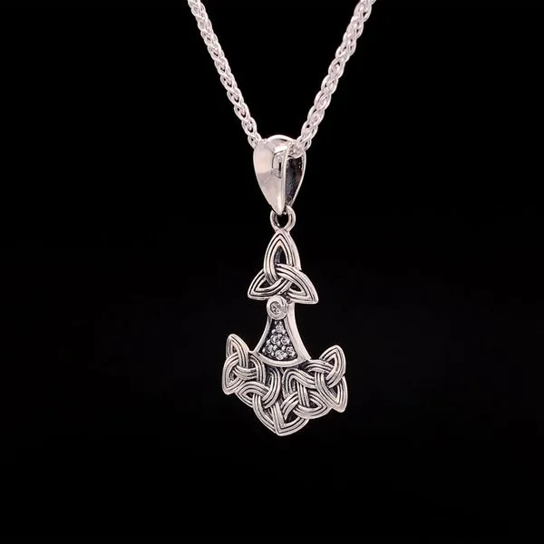 Keith Jack Celtic Sterling Silver Thor's Hammer Small Pendant Image 2 Geralds Jewelry Oak Harbor, WA