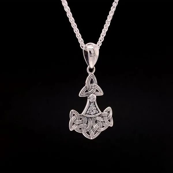 Keith Jack Celtic Sterling Silver Thor's Hammer Small Pendant Image 3 Geralds Jewelry Oak Harbor, WA