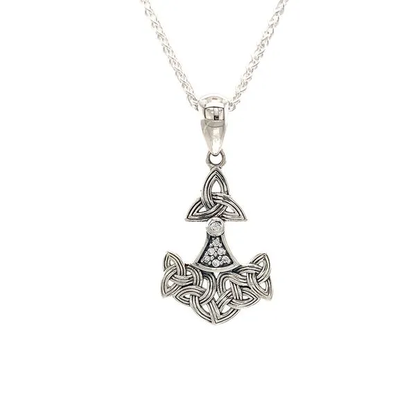Keith Jack Celtic Sterling Silver Thor's Hammer Small Pendant Image 4 Geralds Jewelry Oak Harbor, WA