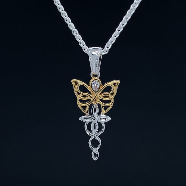Keith Jack Celtic Butterfly Petite Pendant, Yellow Gold Geralds Jewelry Oak Harbor, WA