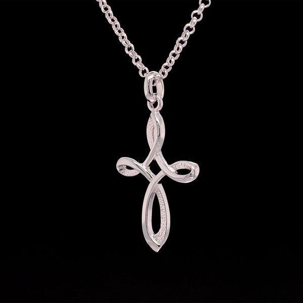 Sterling Silver Ribbon Cross Image 2 Geralds Jewelry Oak Harbor, WA